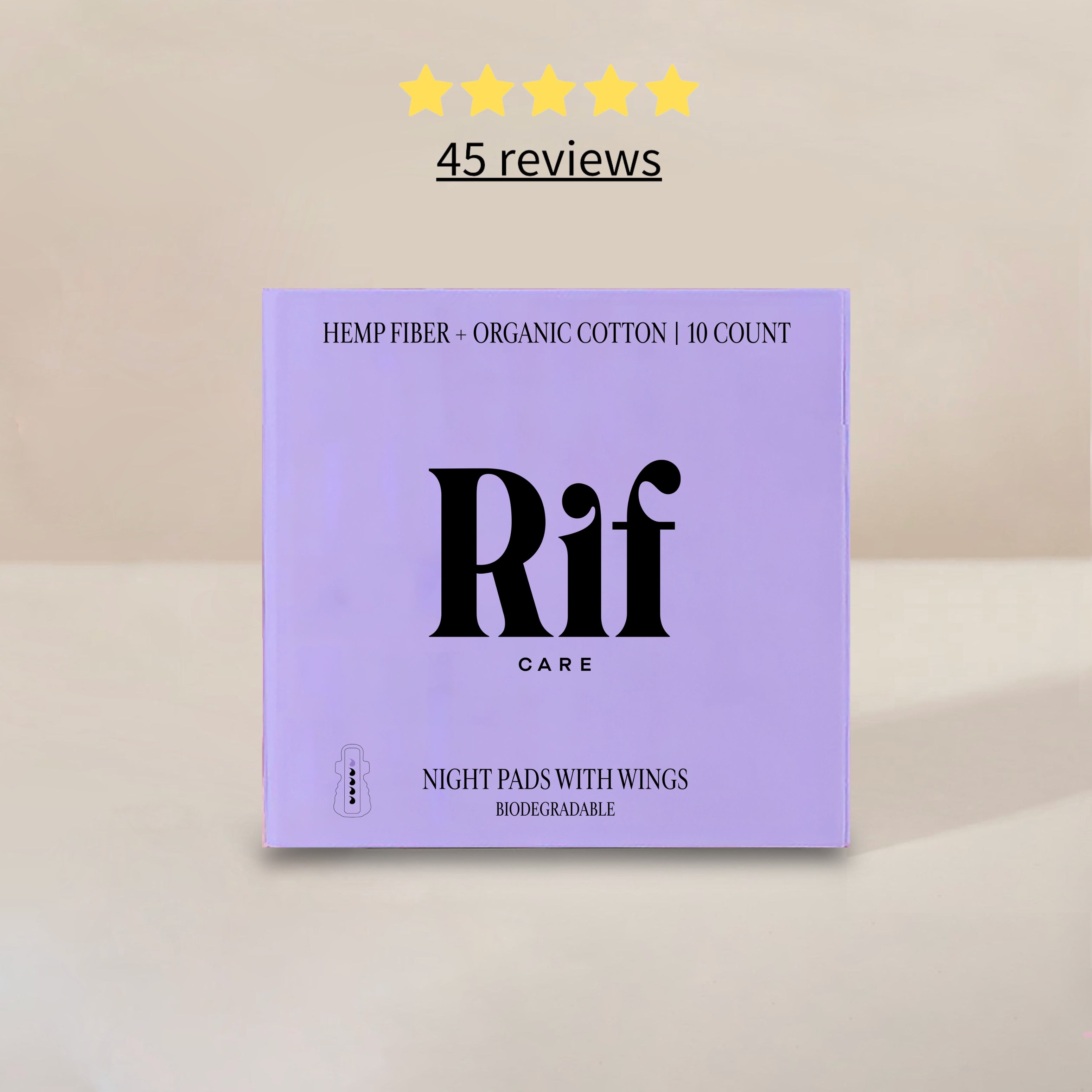 Rif Care menstrual pads organic feminine care overnight