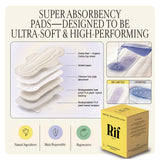 Organic Cotton and Hemp Fiber Pads with Wings- Super Absorbency